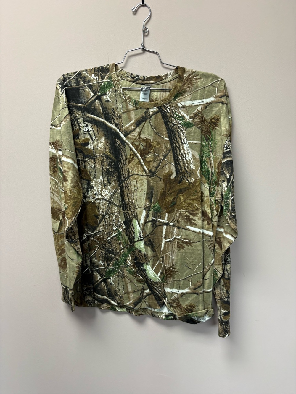 Men's Camouflage Long Sleeve Crewneck Shirt - Realtree-Style Camo